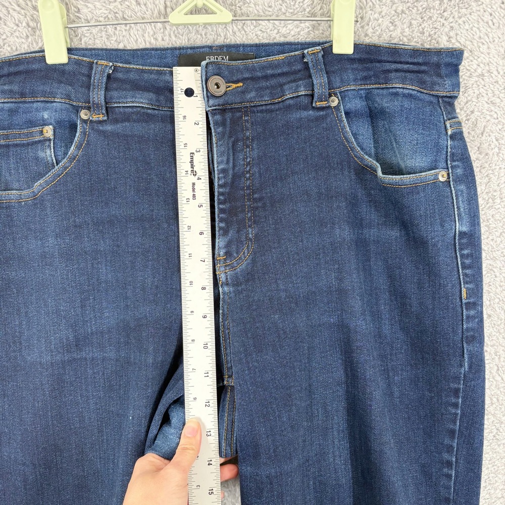 Erdem x Universal Standard Hana Patchwork Jeans Size 14 Dark Wash‎ Relaxed Leg - Picture 4 of 9